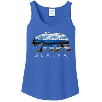 Alaskan Bear With Lake And Mountain Souvenir Gift Ladies Essential Tank