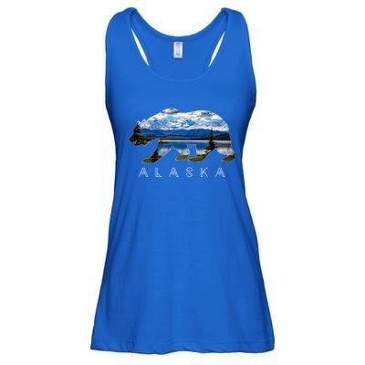 Alaskan Bear With Lake And Mountain Souvenir Gift Ladies Essential Flowy Tank