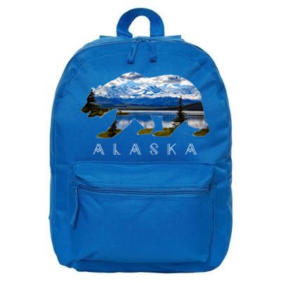 Alaskan Bear With Lake And Mountain Souvenir Gift 16 in Basic Backpack