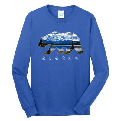 Alaskan Bear With Lake And Mountain Souvenir Gift Tall Long Sleeve T-Shirt