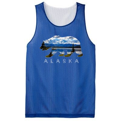 Alaskan Bear With Lake And Mountain Souvenir Gift Mesh Reversible Basketball Jersey Tank