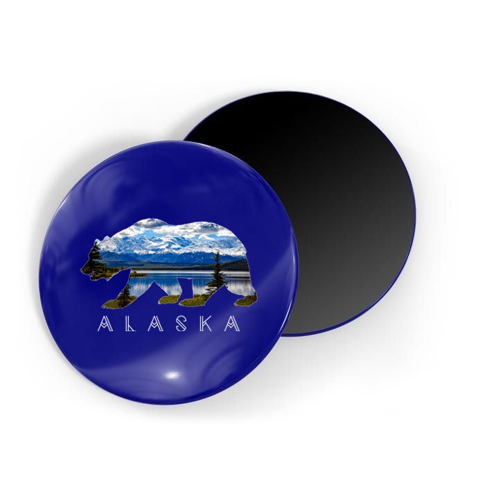 Alaskan Bear With Lake And Mountain Souvenir Gift Magnet