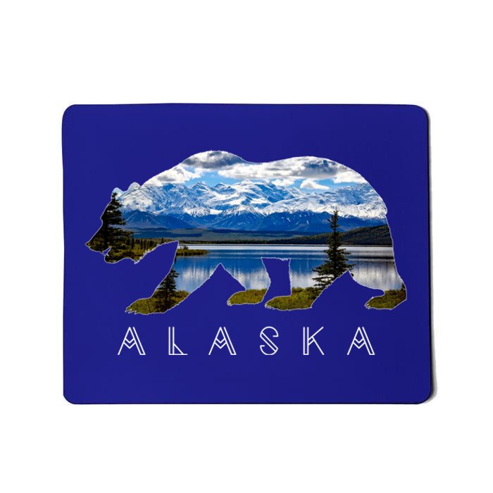 Alaskan Bear With Lake And Mountain Souvenir Gift Mousepad