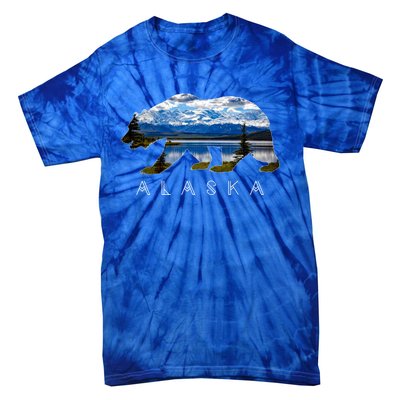 Alaskan Bear With Lake And Mountain Souvenir Gift Tie-Dye T-Shirt