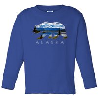 Alaskan Bear With Lake And Mountain Souvenir Gift Toddler Long Sleeve Shirt