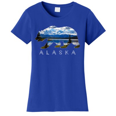 Alaskan Bear With Lake And Mountain Souvenir Gift Women's T-Shirt