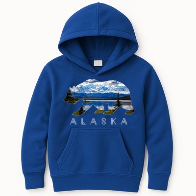 Alaskan Bear With Lake And Mountain Souvenir Gift Kids Hoodie
