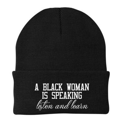 A Black Woman Is Speaking Listen And Learn Beanie