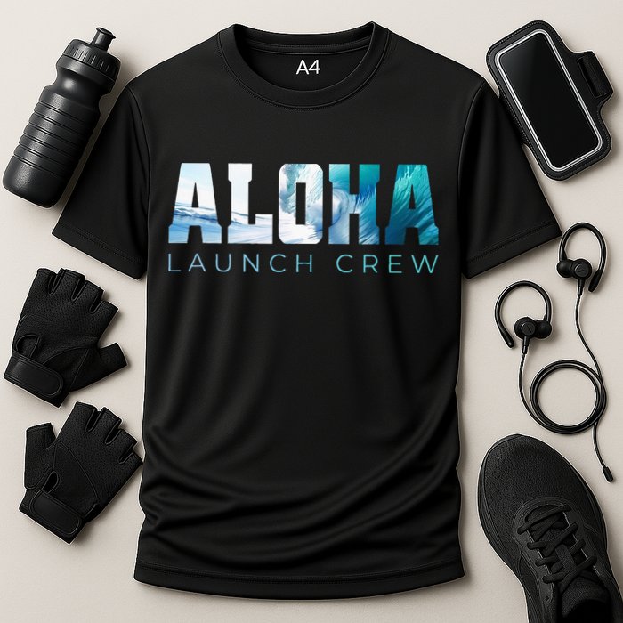 Aloha Big Wave Surf Camo Ocean In Honolulu Hawaii Oahu Maui Cooling Performance Crew T-Shirt