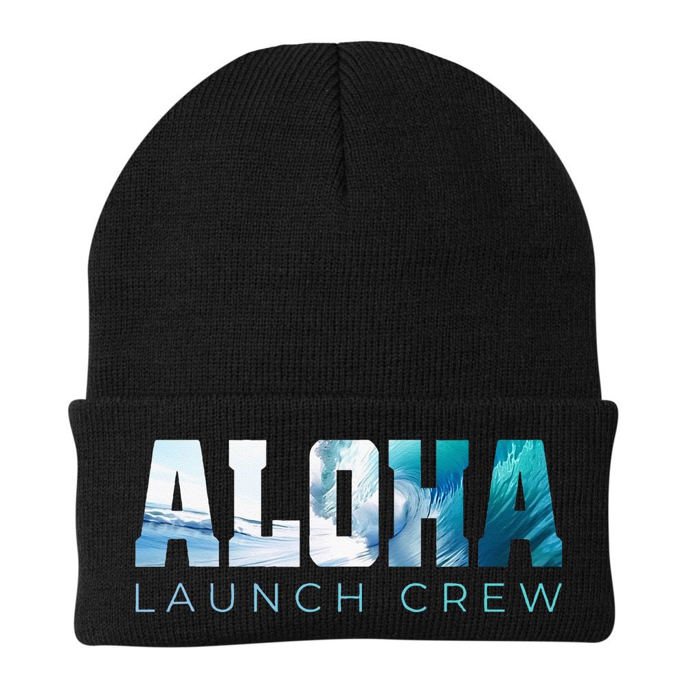 Aloha Big Wave Surf Camo Ocean In Honolulu Hawaii Oahu Maui Beanie