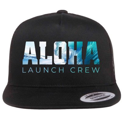 Aloha Big Wave Surf Camo Ocean In Honolulu Hawaii Oahu Maui Flat Bill Trucker Hat