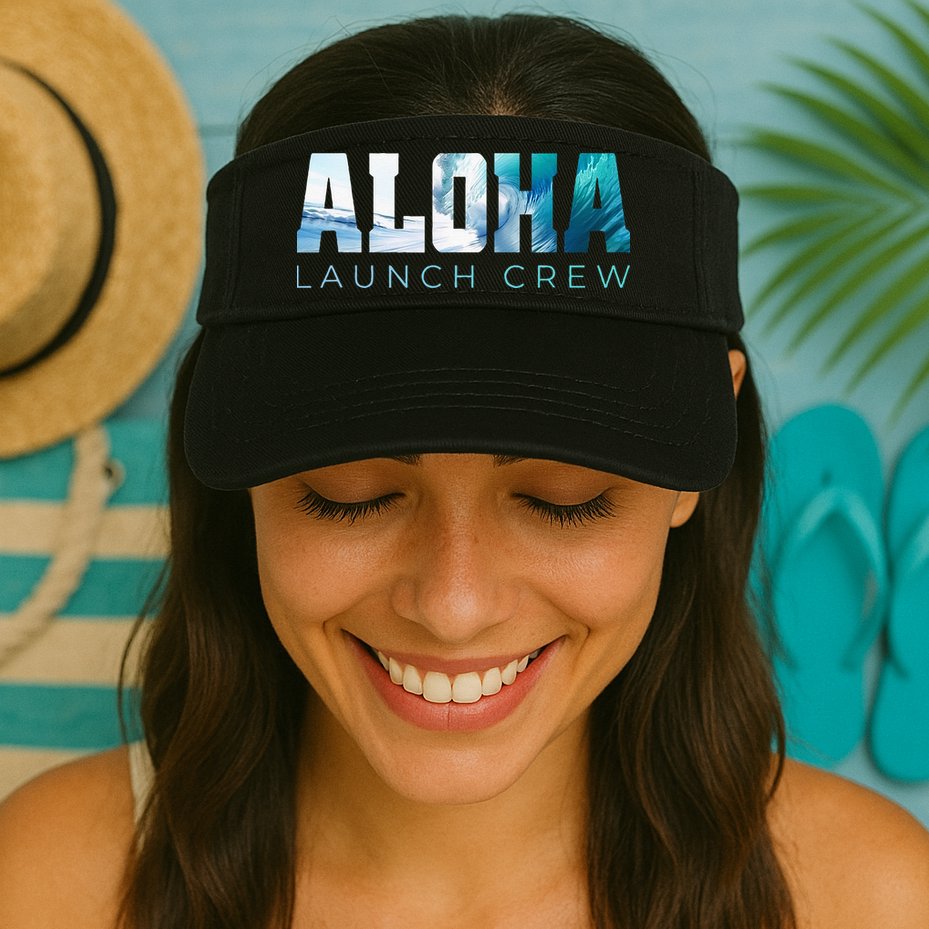 Aloha Big Wave Surf Camo Ocean In Honolulu Hawaii Oahu Maui Visor