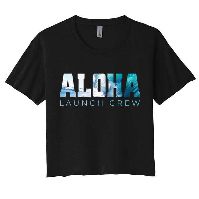 Aloha Big Wave Surf Camo Ocean In Honolulu Hawaii Oahu Maui Crop Top