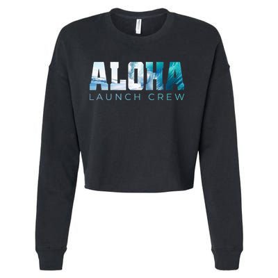 Aloha Big Wave Surf Camo Ocean In Honolulu Hawaii Oahu Maui Cropped Pullover Crew