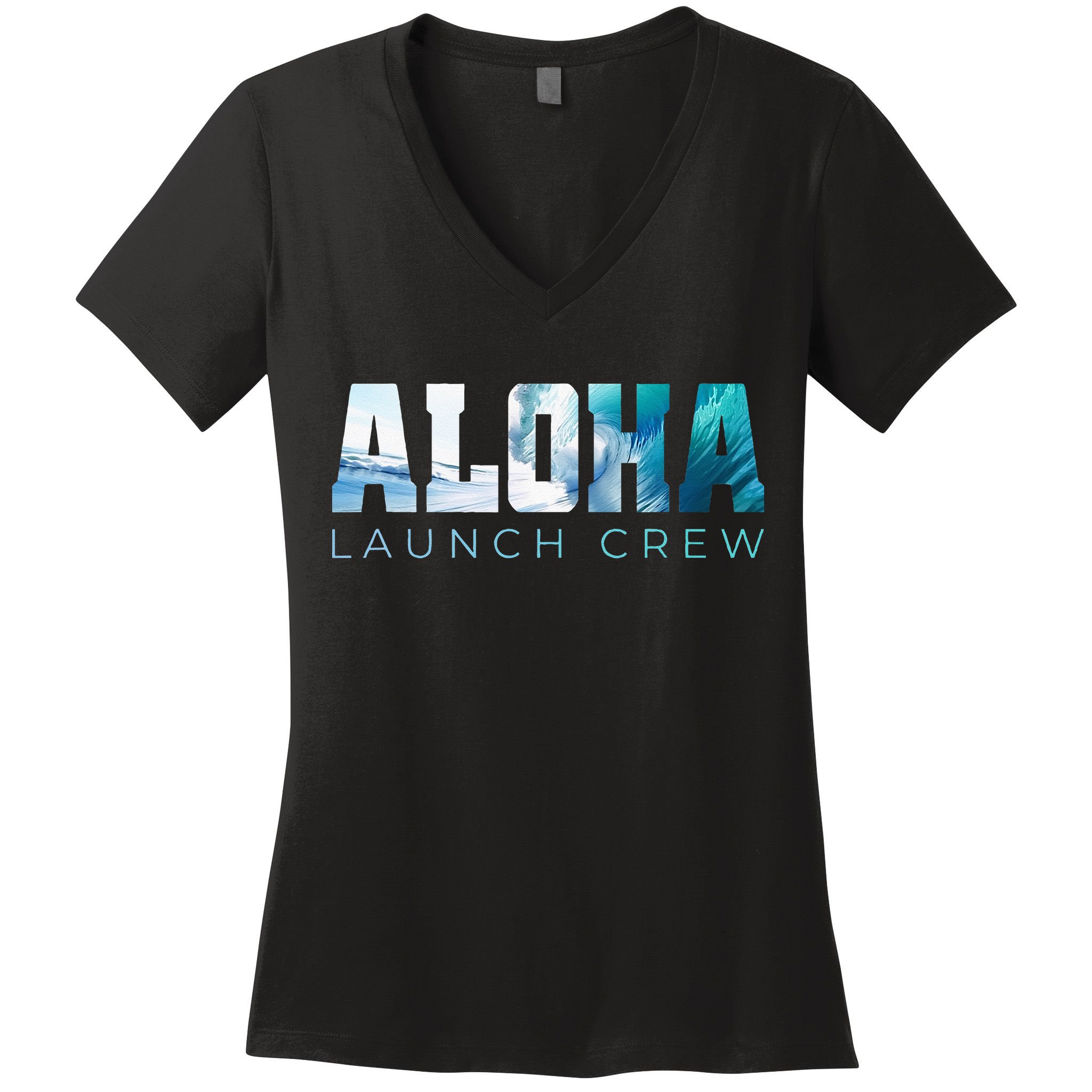 Aloha Big Wave Surf Camo Ocean In Honolulu Hawaii Oahu Maui Women's V-Neck T-Shirt