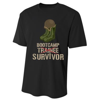 Army Bootcamp Workout Bootcamp Survivor Performance Sprint T-Shirt