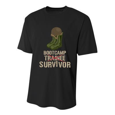 Army Bootcamp Workout Bootcamp Survivor Youth Performance Sprint T-Shirt