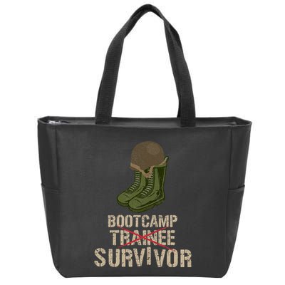 Army Bootcamp Workout Bootcamp Survivor Zip Tote Bag