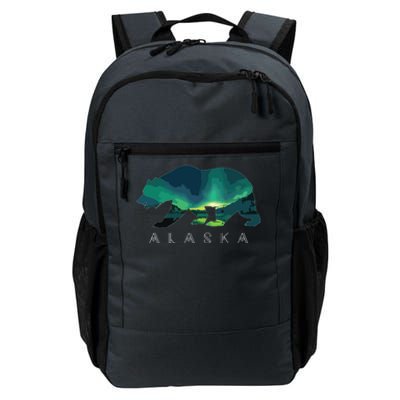 Alaskan Bear With Borealis Icy Mountain Daily Commute Backpack