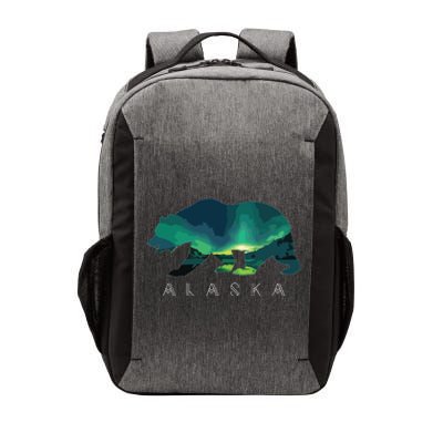 Alaskan Bear With Borealis Icy Mountain Vector Backpack