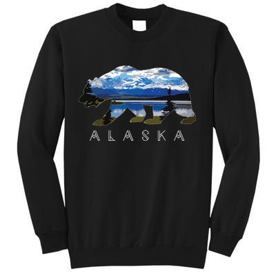Alaskan Bear With Lake Mountain Souvenir Sweatshirt