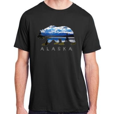 Alaskan Bear With Lake Mountain Souvenir Adult ChromaSoft Performance T-Shirt