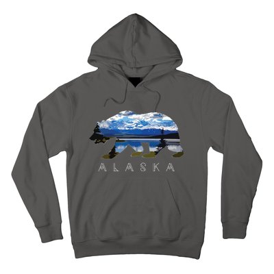 Alaskan Bear With Lake Mountain Souvenir Hoodie