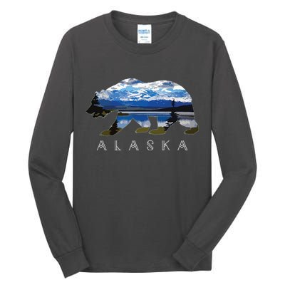 Alaskan Bear With Lake Mountain Souvenir Tall Long Sleeve T-Shirt