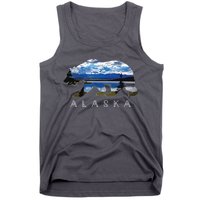 Alaskan Bear With Lake Mountain Souvenir Tank Top