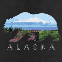 Alaskan Bear With Wildflowers Mountain Snow Adult Drive Performance Visor