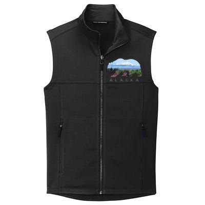 Alaskan Bear With Wildflowers Mountain Snow Collective Smooth Fleece Vest