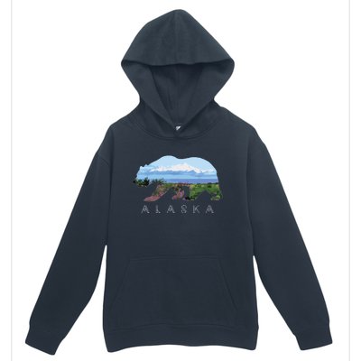 Alaskan Bear With Wildflowers Mountain Snow Urban Pullover Hoodie