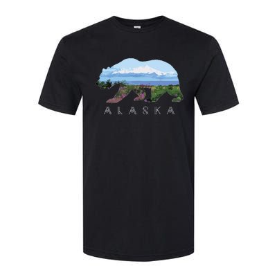 Alaskan Bear With Wildflowers Mountain Snow Softstyle® CVC T-Shirt