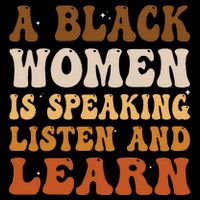 A Black Woman Is Speaking Listen And Learn Button