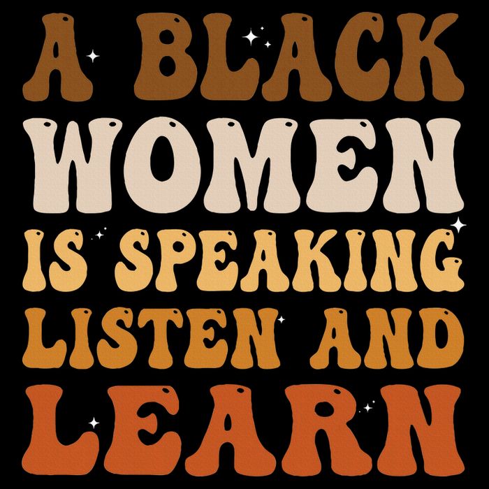 A Black Woman Is Speaking Listen And Learn Button