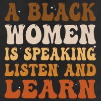 A Black Woman Is Speaking Listen And Learn Golf Towel