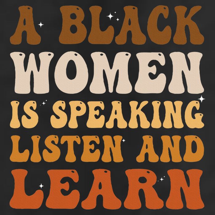 A Black Woman Is Speaking Listen And Learn Golf Towel