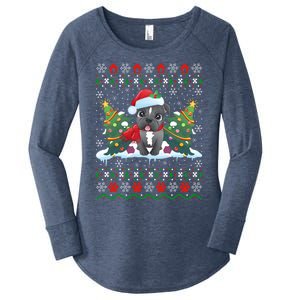 American Bulldog Xmas Gift Ugly American Bulldog Christmas Gift Women's Perfect Tri Tunic Long Sleeve Shirt