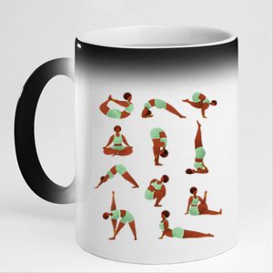 African Black Yoga Pose Chakra Yogi Namaste Meditation Gift 11oz Black Color Changing Mug