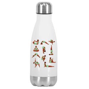 African Black Yoga Pose Chakra Yogi Namaste Meditation Gift Stainless Steel Insulated Water Bottle