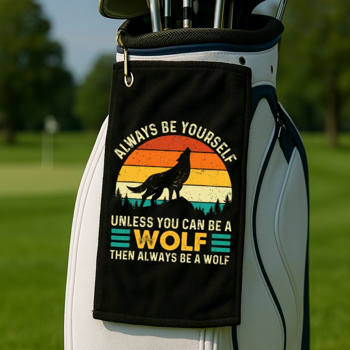 Always Be Yourself Unless You Can Be A Wolf Wolf Lover Golf Towel