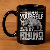 Always Be Yourself Unless Rhinoceros Zoology Rhino Lover 11oz C Handle Ceramic Mug