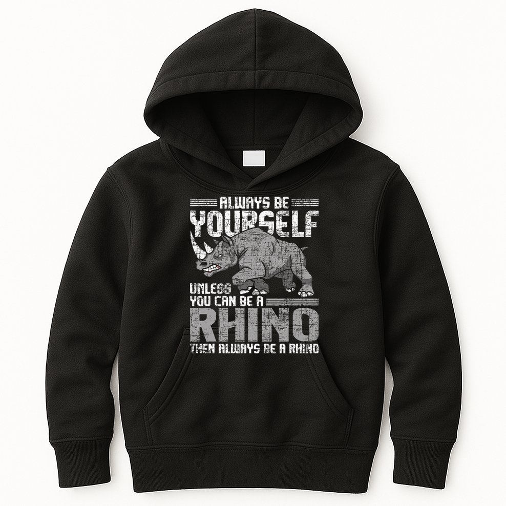 Always Be Yourself Unless Rhinoceros Zoology Rhino Lover Kids Hoodie