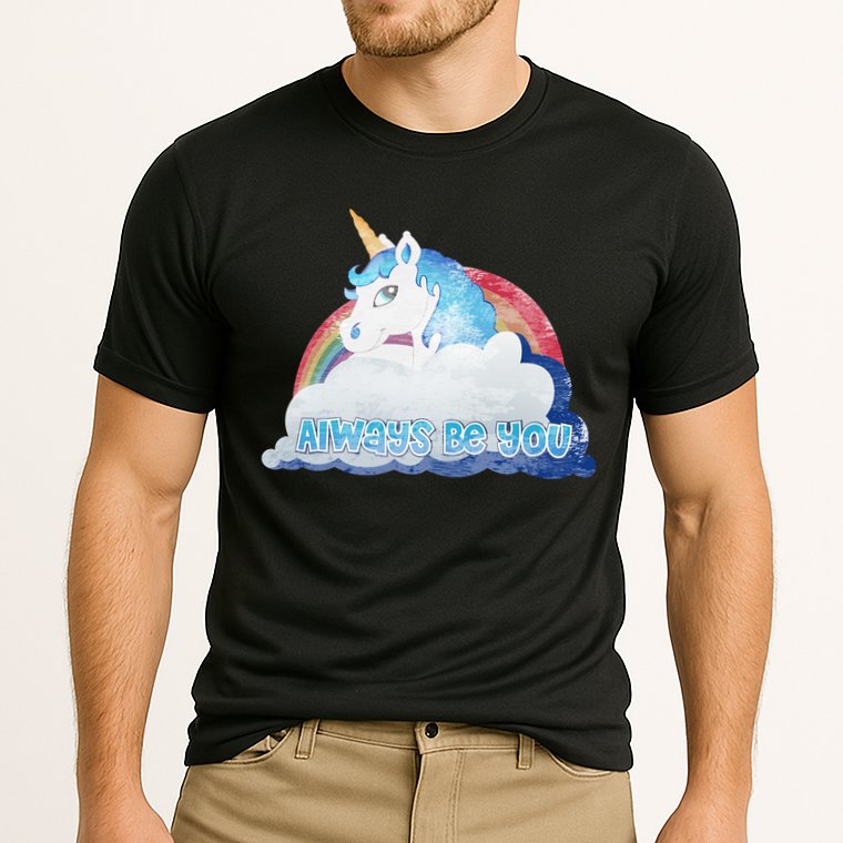 Always Be You Unicorn Rainbow Quote Performance Shirt