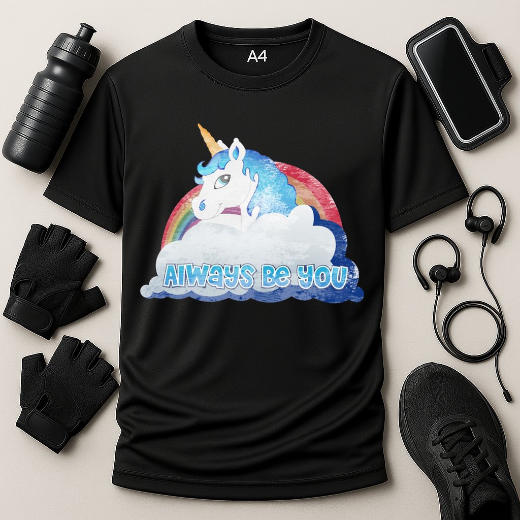 Always Be You Unicorn Rainbow Quote Performance Shirt