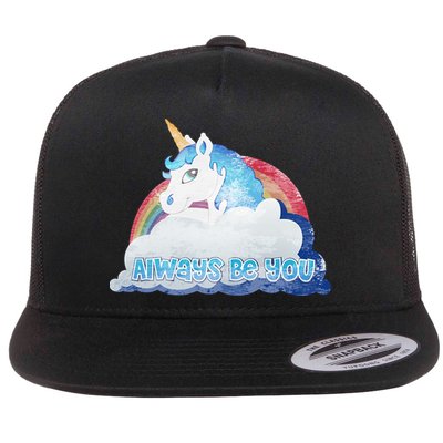 Always Be You Unicorn Rainbow Quote Flatbill Hat