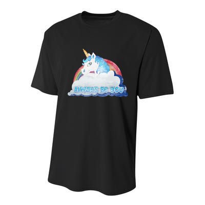 Always Be You Unicorn Rainbow Quote Youth Performance Sprint T-Shirt