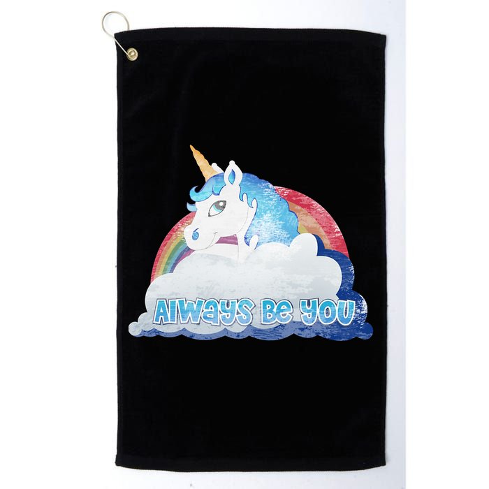 Always Be You Unicorn Rainbow Quote Golf Towel