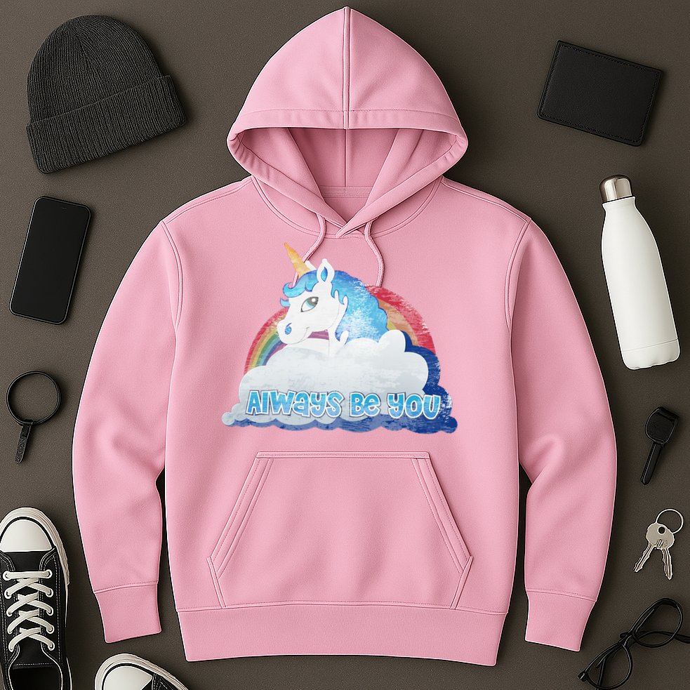 Always Be You Unicorn Rainbow Quote Hoodie