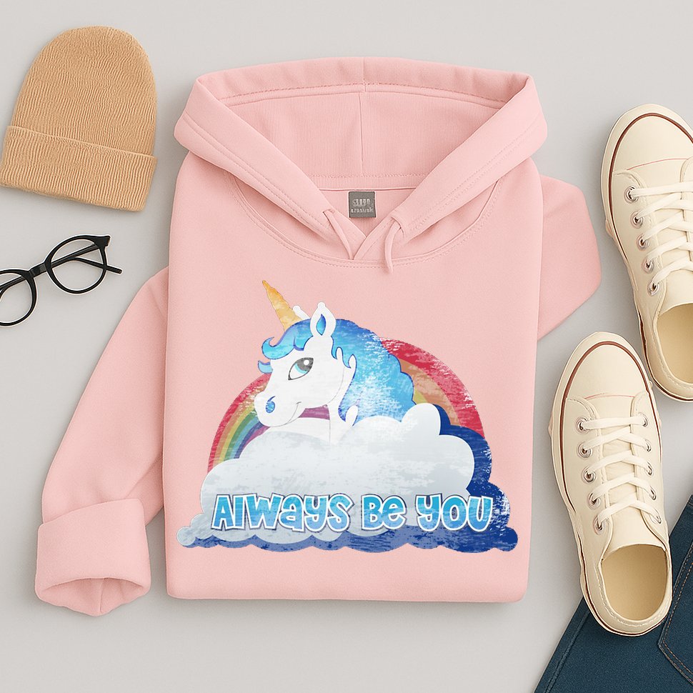 Always Be You Unicorn Rainbow Quote Hoodie